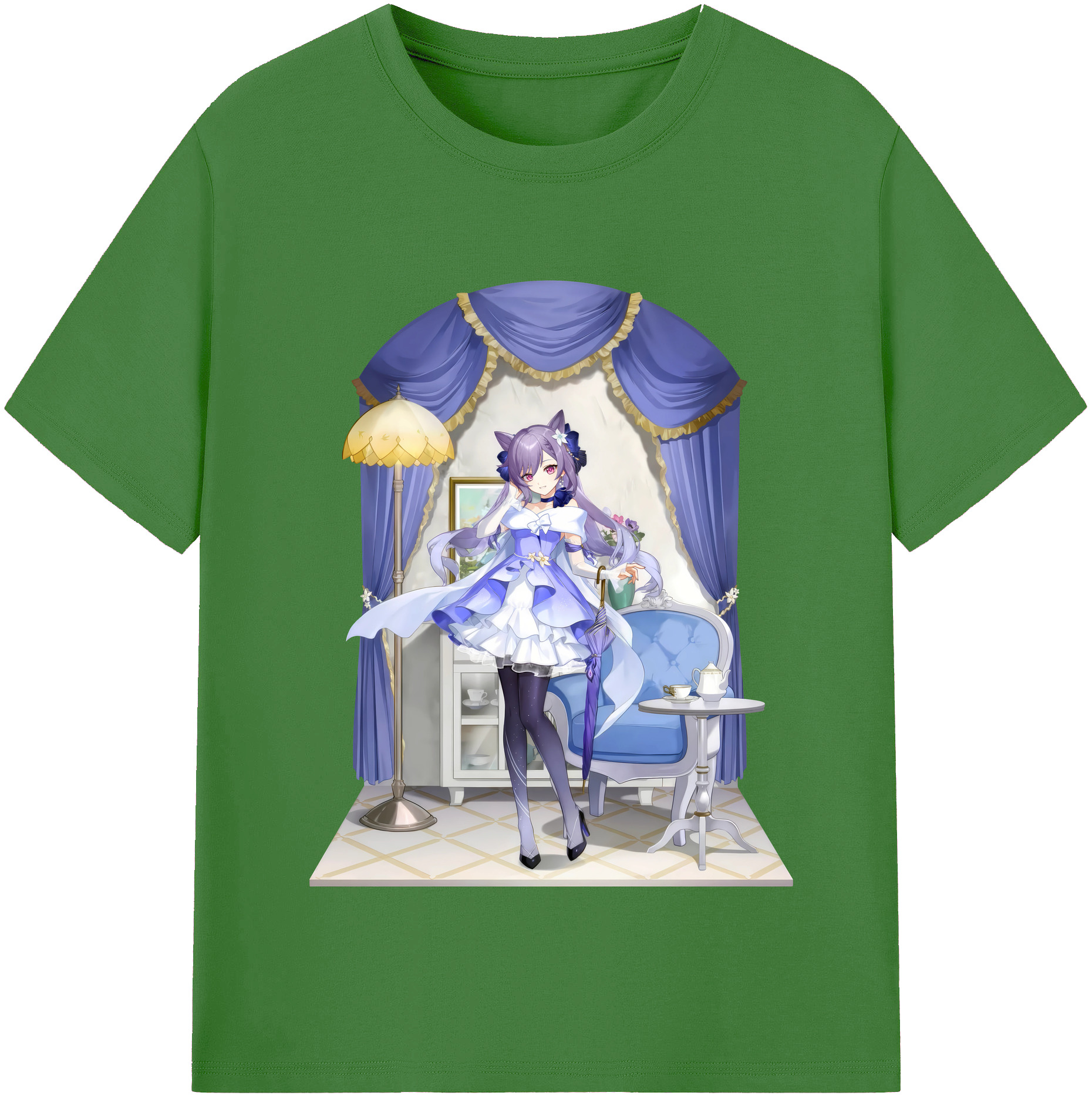げんし神 刻晴 こくせい genshin Kokusei レディースカジュアルプリントTシャツ（綿100％）